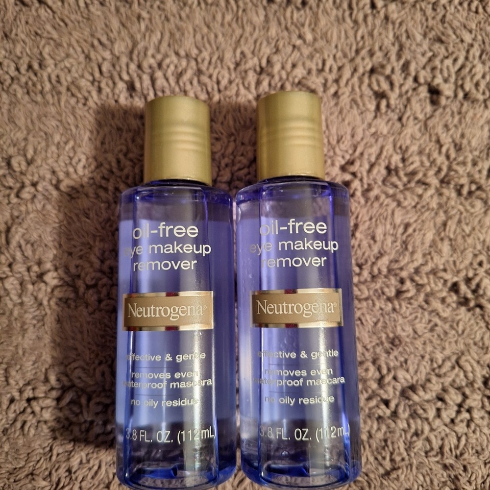 2 Pk Neutrogena‎ Oil-Free Eye Makeup Remover 3.8 oz Ea. Gentle Oil Free